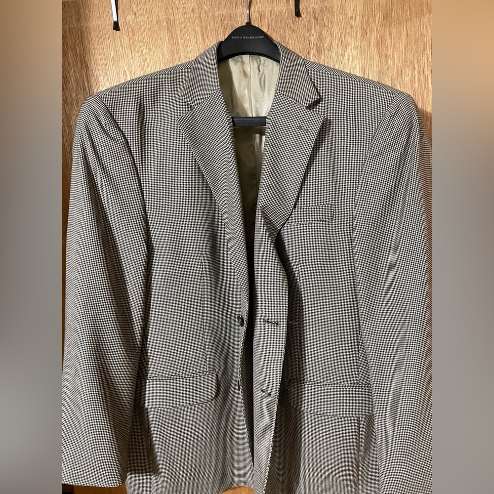 Stafford 48R Tan Houndstooth blazer